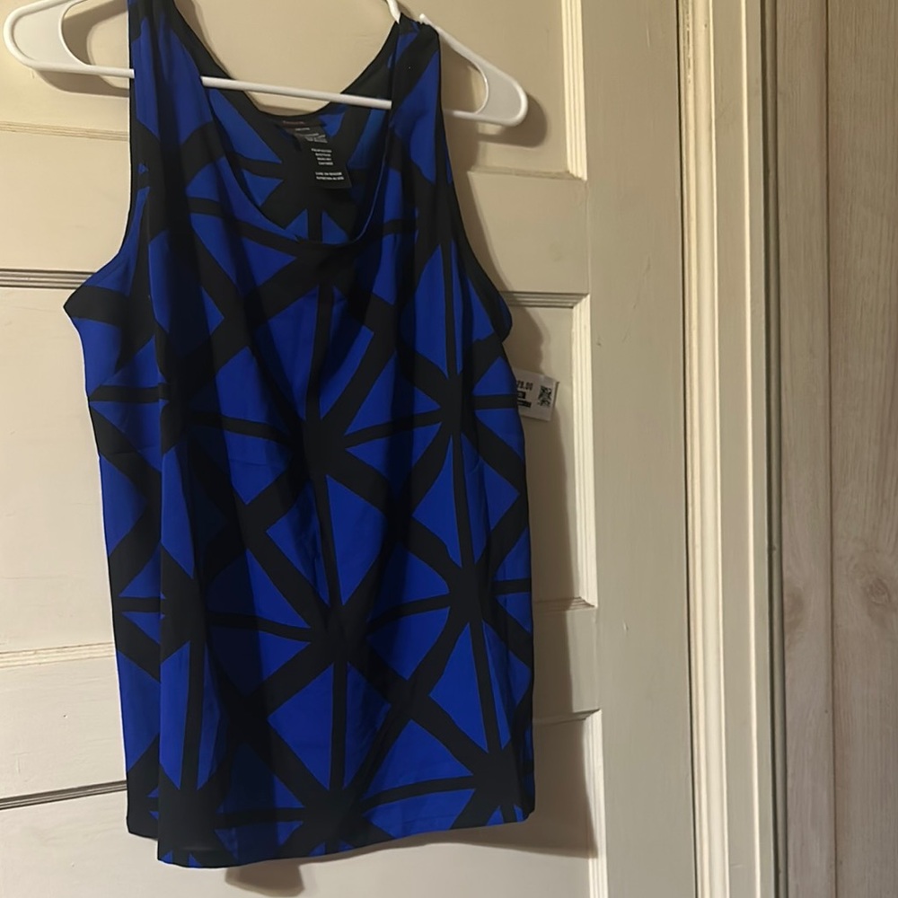 mark. Blue and Black Geometric Camisole